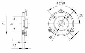 Размеры для габарита 56-80 (IMB14 - меньший) 