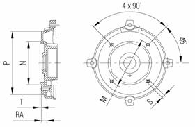 Размеры для габарита 90-100 (IMB14 - меньший) 